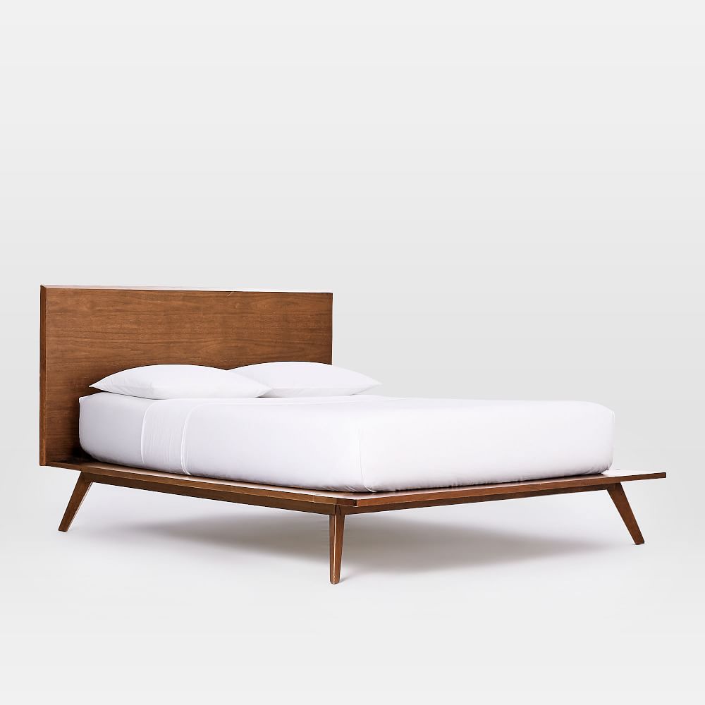 **DIY Special** Mid-Century Platform Headboard/Bed frame– Walnut KB425 (2 BOXES)