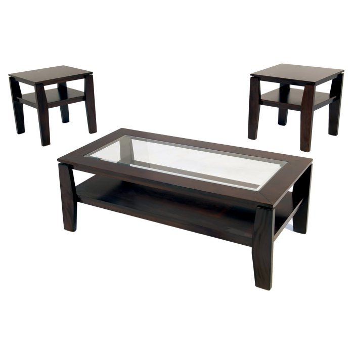 3 Piece Occasional Table Set with Shelf EJ470