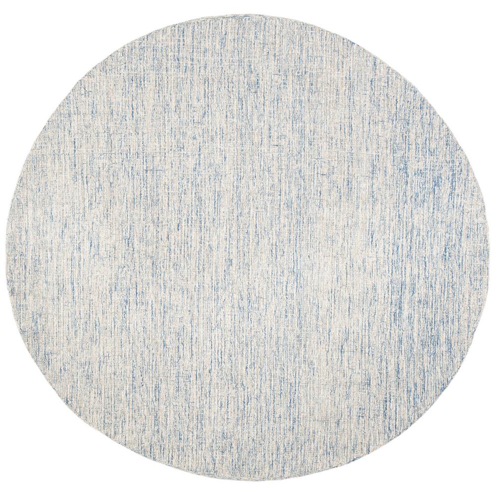 Abstract Ivory/Blue 6 ft. x 6 ft. Round Area Rug #175R