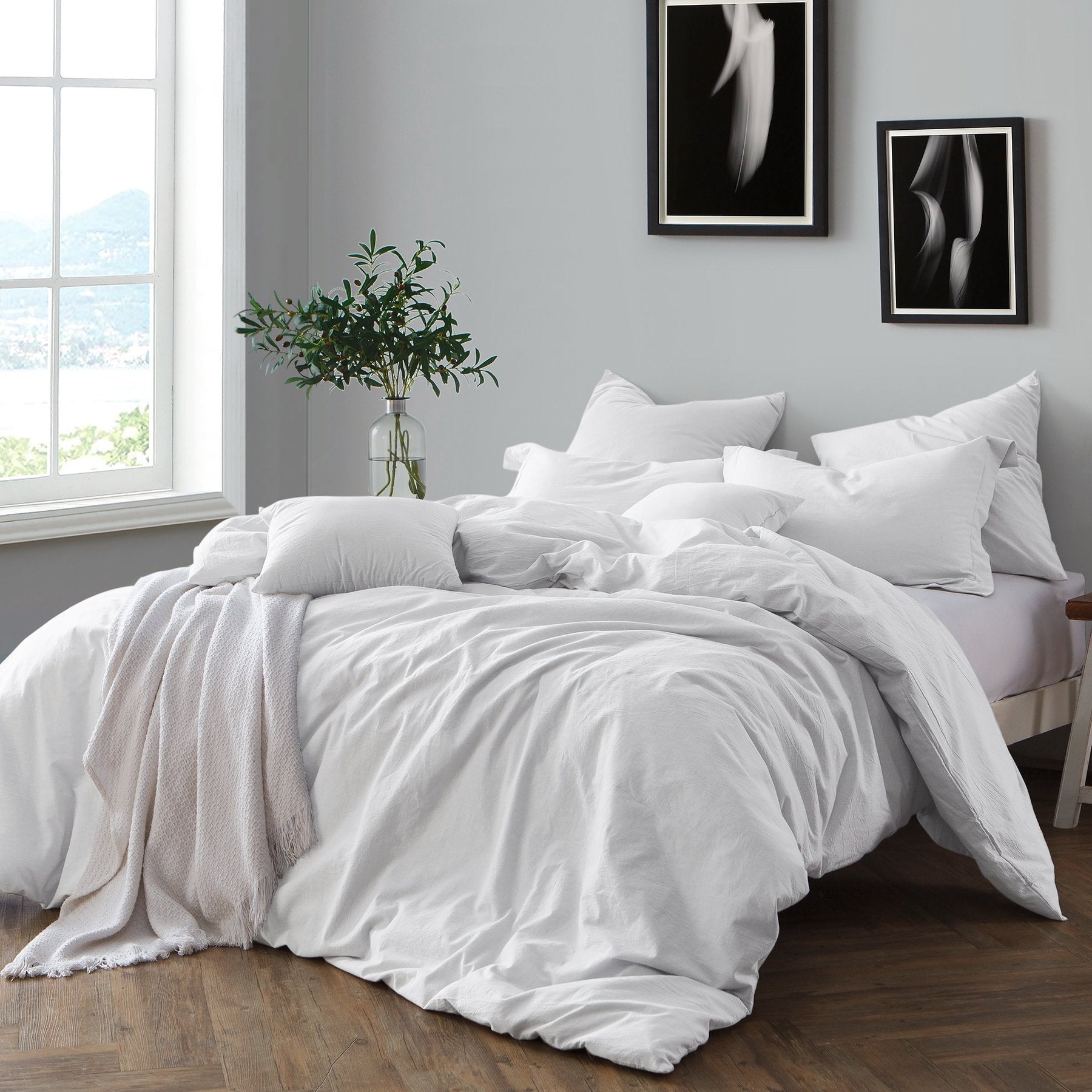 100% COTTON PRE-WASHED CHAMBRAY DUVET COVER SET TWIN XL