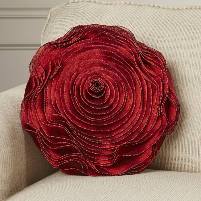 16" x 16" Burgundy Floral Throw Pillow (set of 5) DJ866