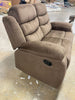 Bill 60 in. Brown  Polyester 2-Seater Reclining Loveseat with Square Arms OP029