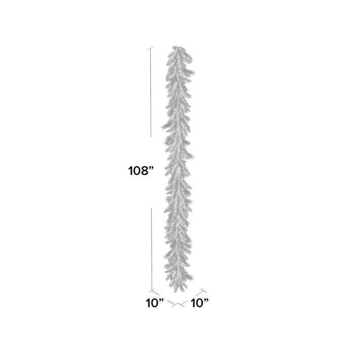 9' Carolina Pine Pre-Lit Garland with 100 Warm Clear/White Lights JJ337