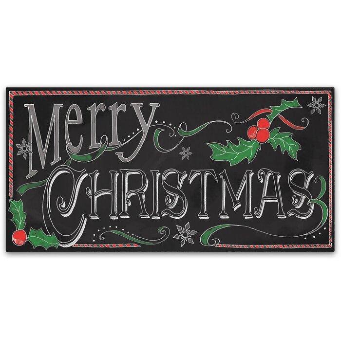 'Chalk Merry' Textual Art on Wrapped Canvas JJ552