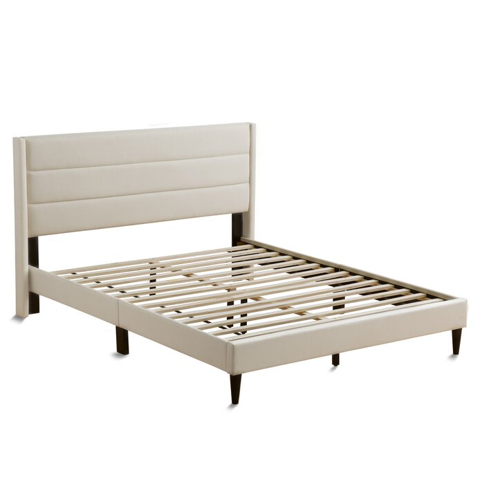 (Queen) Scarlett Upholstered Low Profile Platform Bed JJ824