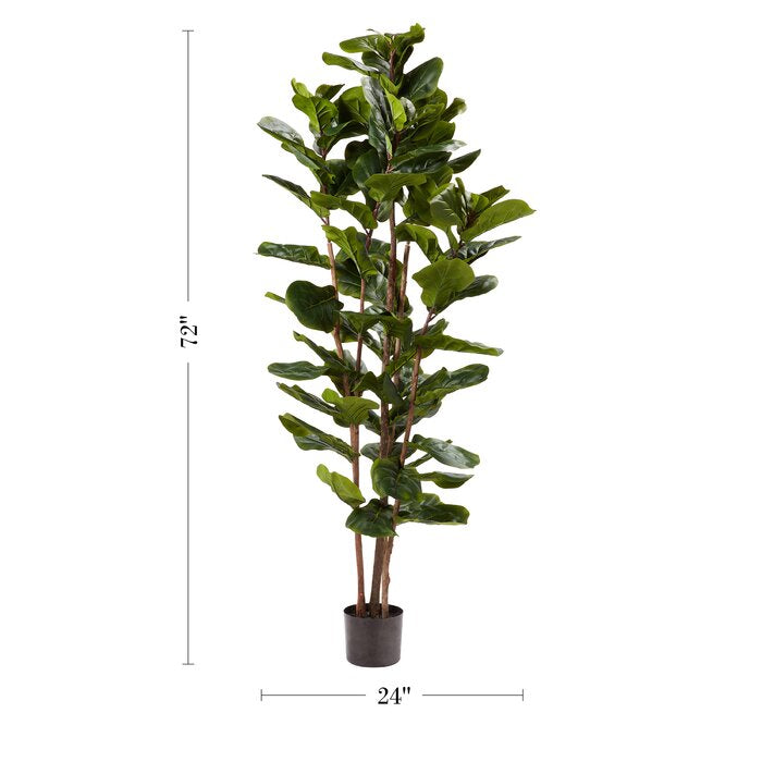 72" Artificial Fiddle Leaf Fig Tree in Pot JJ840