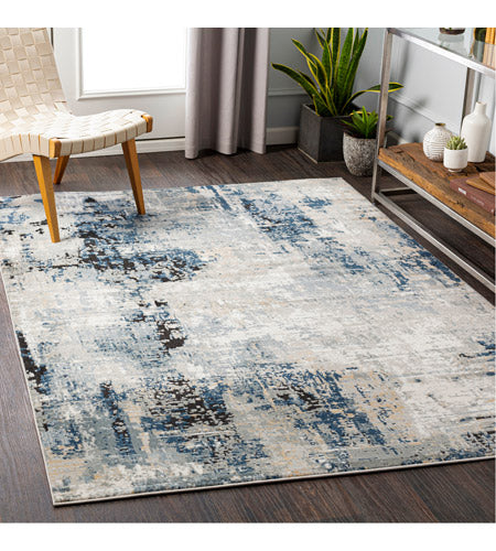 36 X 24 inch Dark Blue/Beige/Gray/Charcoal/Blue/Black/Peach Rug