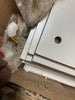 2-Drawer White Nightstands With Metal Legs and Open Shelf *AS-IS*