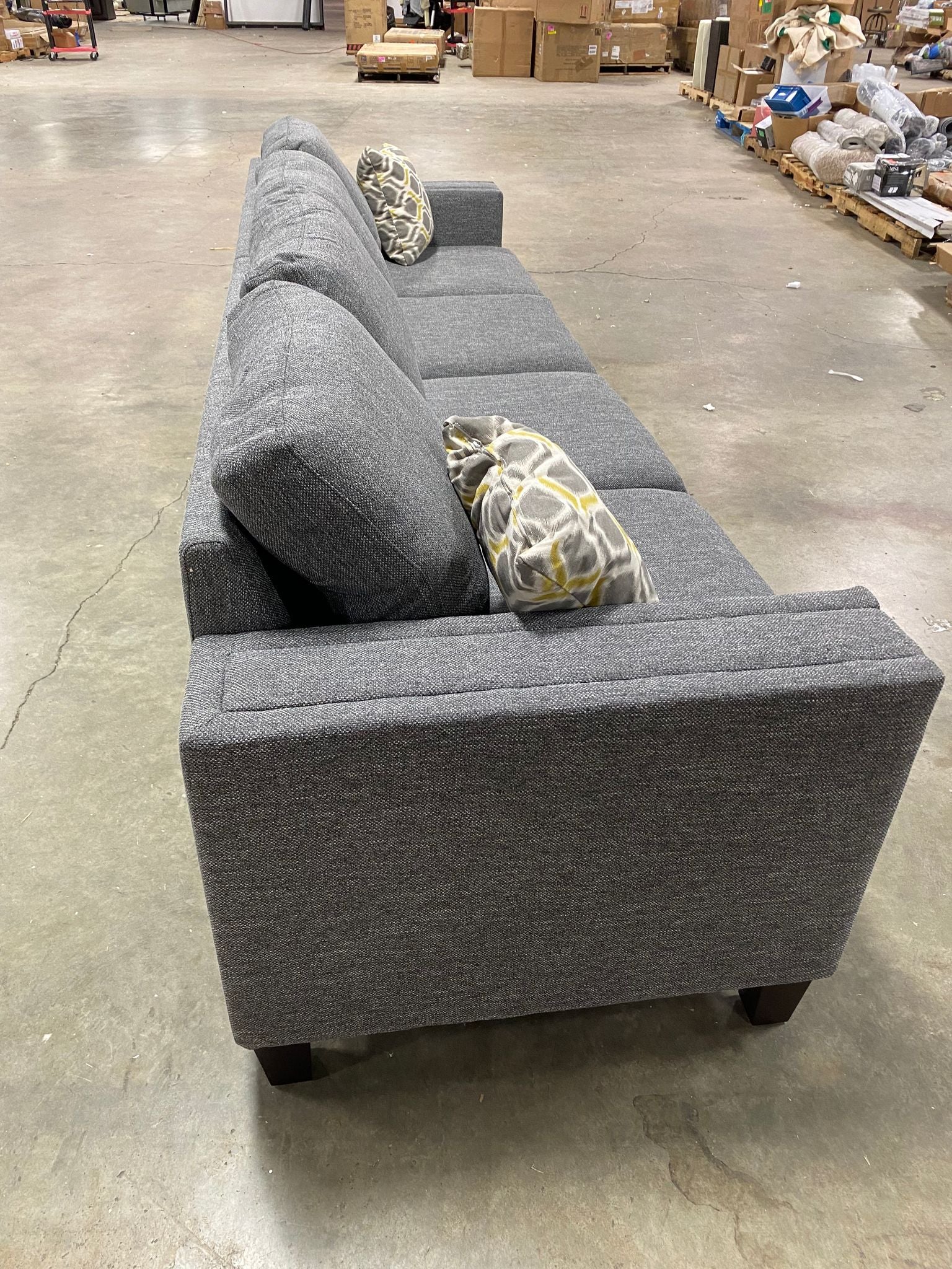 115 Wide Gray 4-Person Sofa