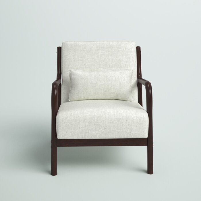 Amberly 25.5'' Wide Linen Armchair, in Ivory
