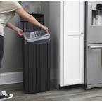 30 Gal. Brown Copenhagen Wood Style Plastic Trash Can TTR318