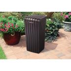 30 Gal. Brown Copenhagen Wood Style Plastic Trash Can TTR318