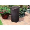 30 Gal. Brown Copenhagen Wood Style Plastic Trash Can TTR318