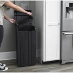 30 Gal. Brown Copenhagen Wood Style Plastic Trash Can TTR318