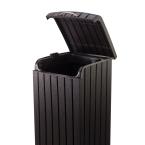 30 Gal. Brown Copenhagen Wood Style Plastic Trash Can TTR318