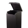 30 Gal. Brown Copenhagen Wood Style Plastic Trash Can TTR318