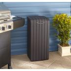 30 Gal. Brown Copenhagen Wood Style Plastic Trash Can TTR318