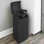 30 Gal. Brown Copenhagen Wood Style Plastic Trash Can TTR318
