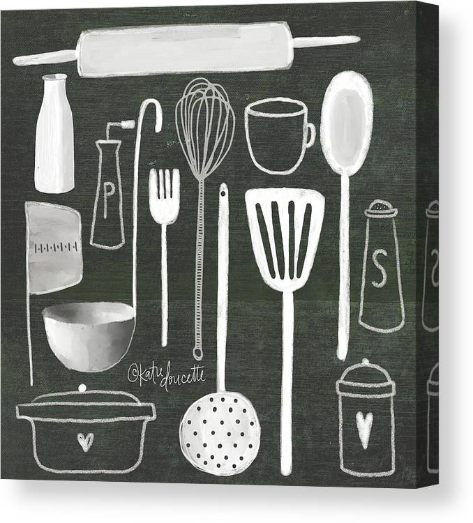 12in x 12in Kitchen Utensils Canvas Print