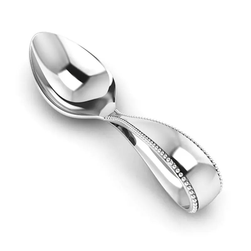 Beaded Loop Feeding Spoon Sterling Silver Children's Flatware by Krysaliis B83-KS325