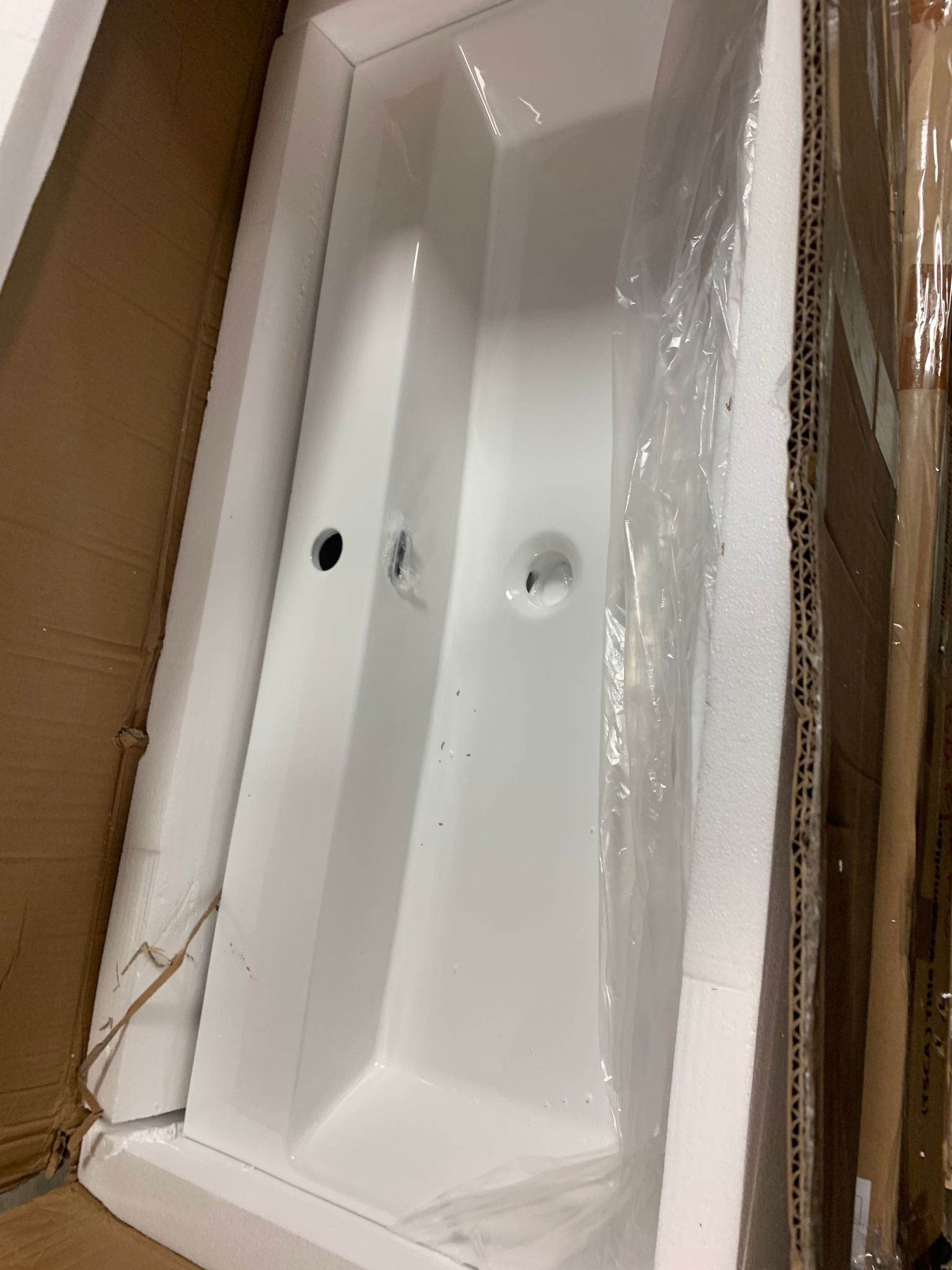 39.38 in. White Above Counter Wall Mounted Ceramic Rectangular Vessel Sink with Pop Up Drain and Overflow