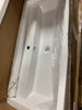 39.38 in. White Above Counter Wall Mounted Ceramic Rectangular Vessel Sink with Pop Up Drain and Overflow