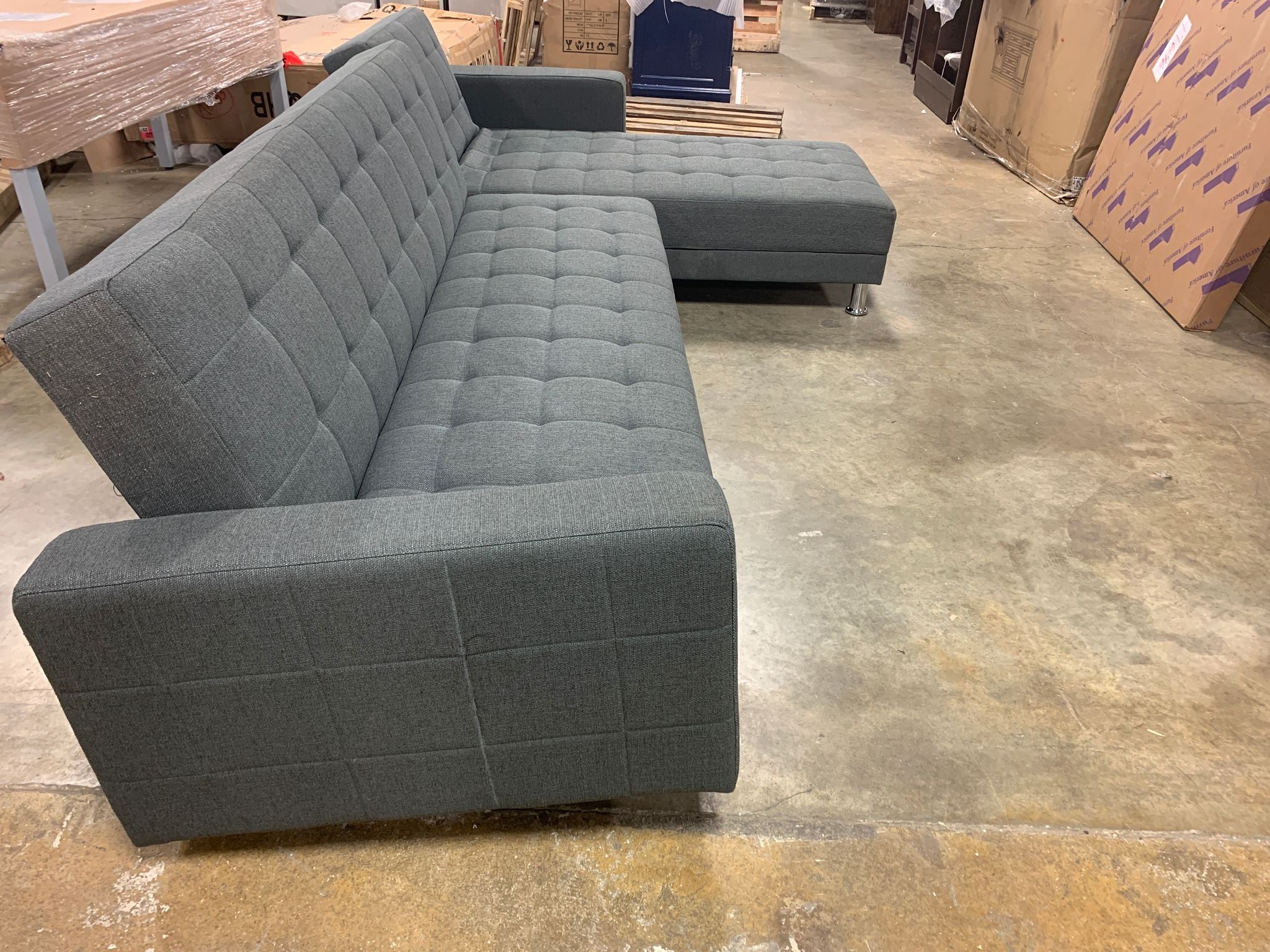 Gold Sparrow Frankfort Fabric Convertible Sectional Sofa pt739