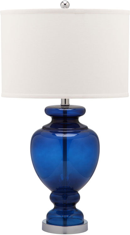 Navy Glass Vase Table Lamp with Off-White Shade (Set of 2) #LX4055