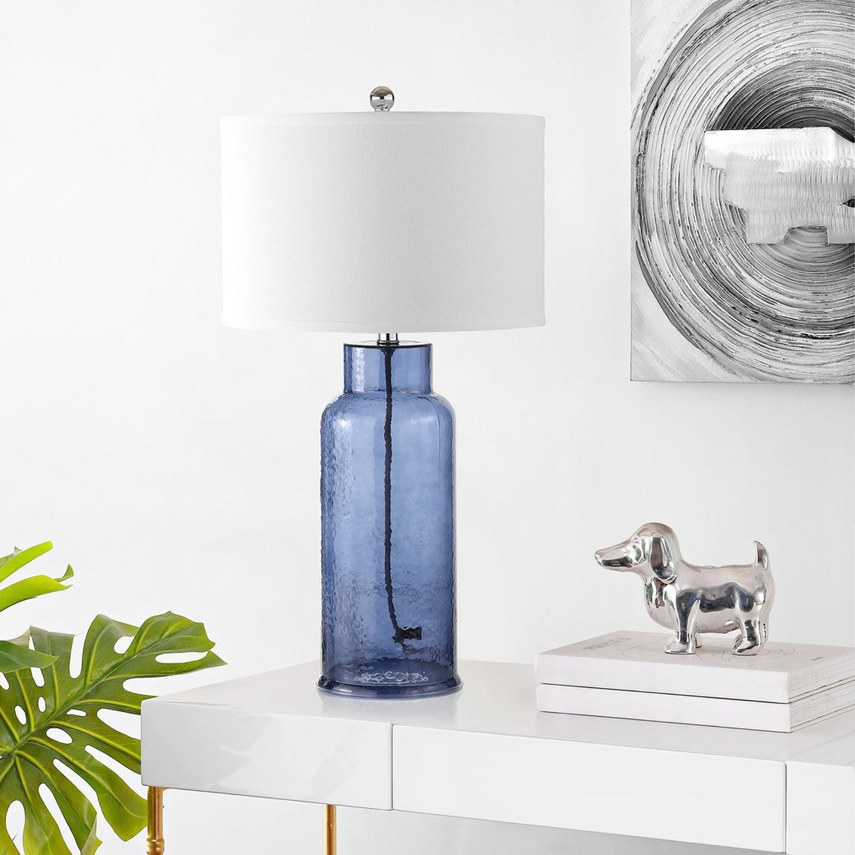 Bottle 29 in. Blue Table Lamp LX5190