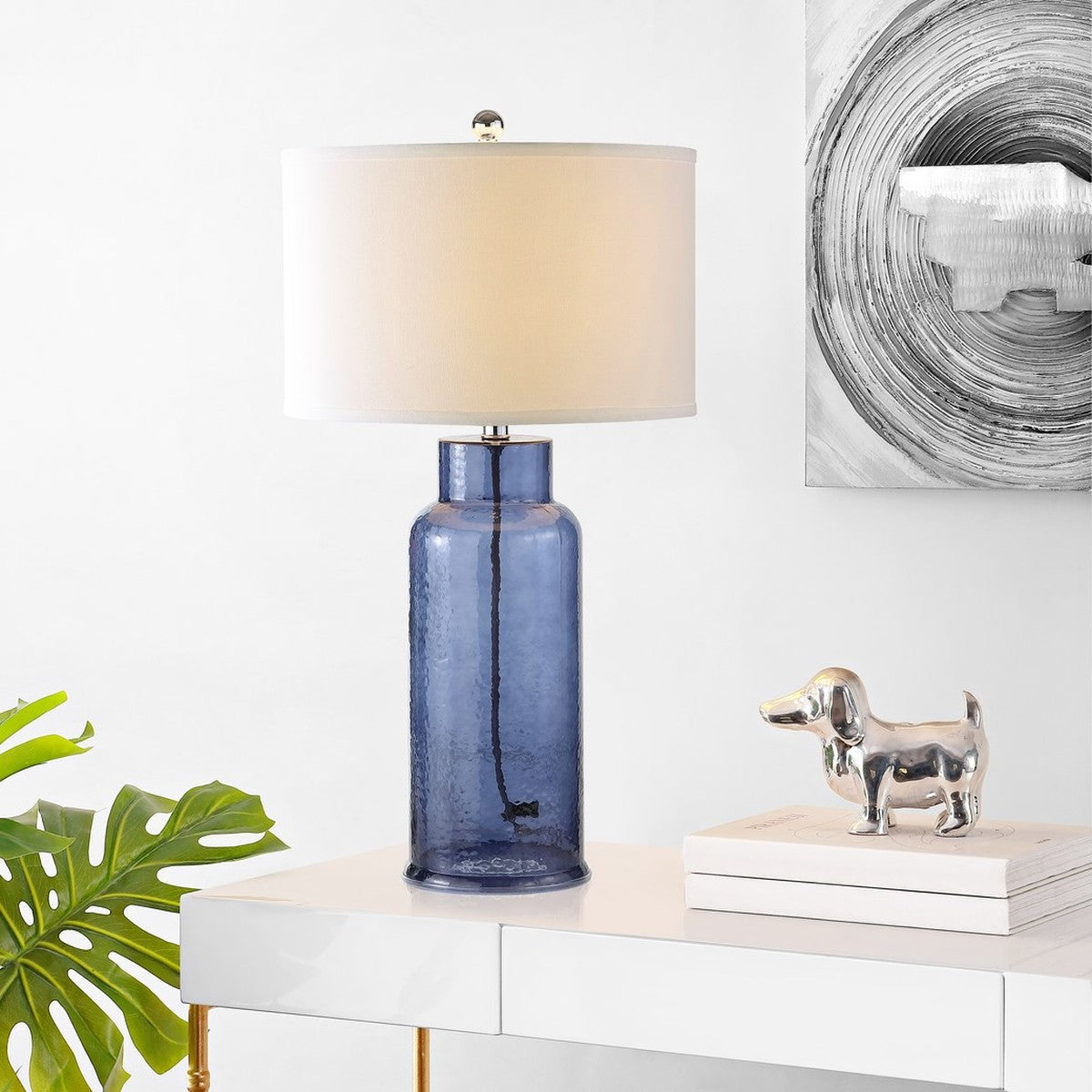 Bottle 29 in. Blue Table Lamp LX4859