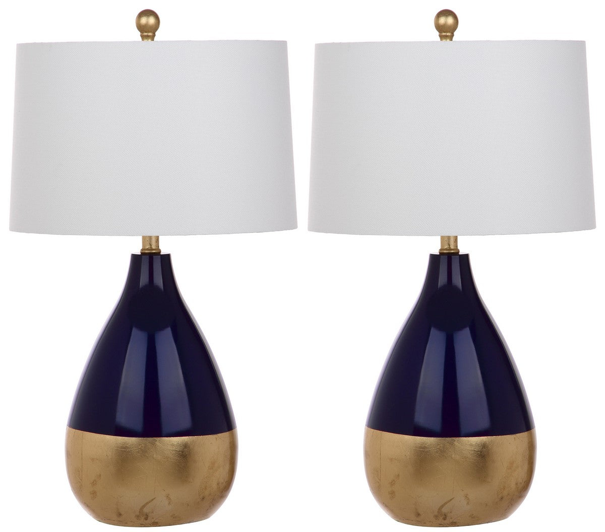 24" Kingship Navy/Gold Table Lamp (Set of 2) #HA1089