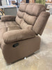 Bill 60 in. Brown  Polyester 2-Seater Reclining Loveseat with Square Arms OP029