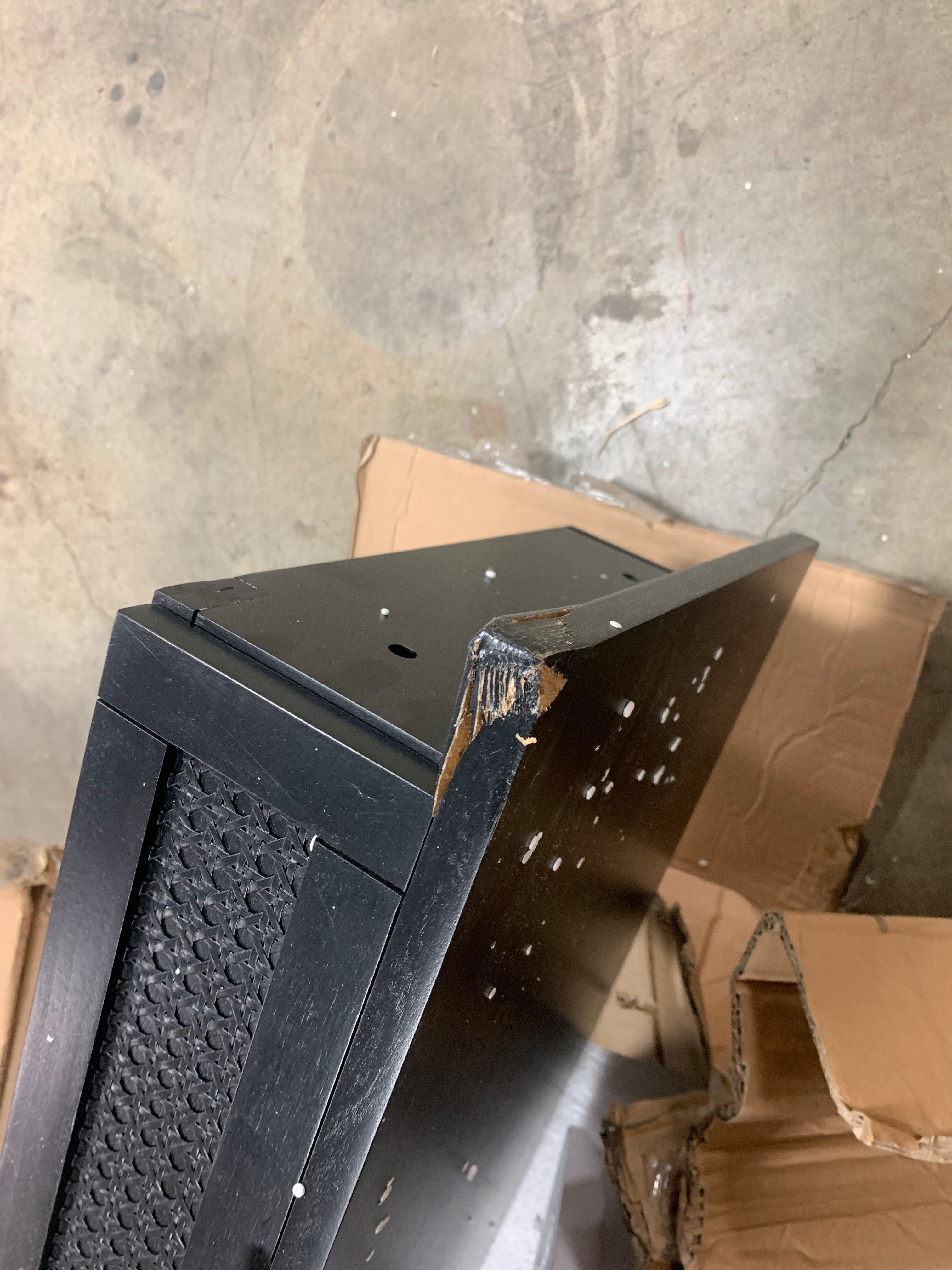 East Bluff Woven Drawer Console Table Black Salvage & Co Indy