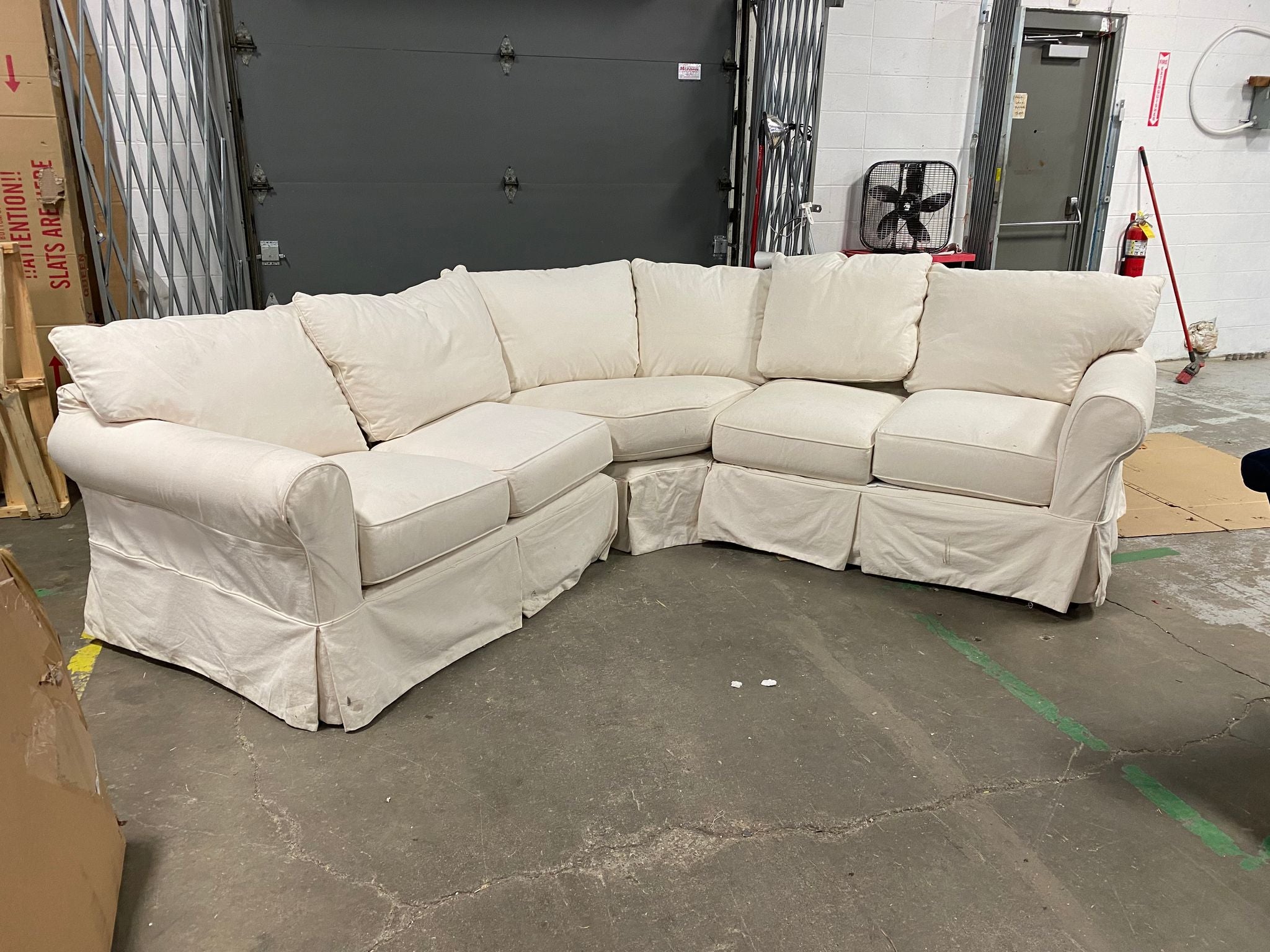 Bauer 102" Wide Cotton Corner Sectional *AS-IS*