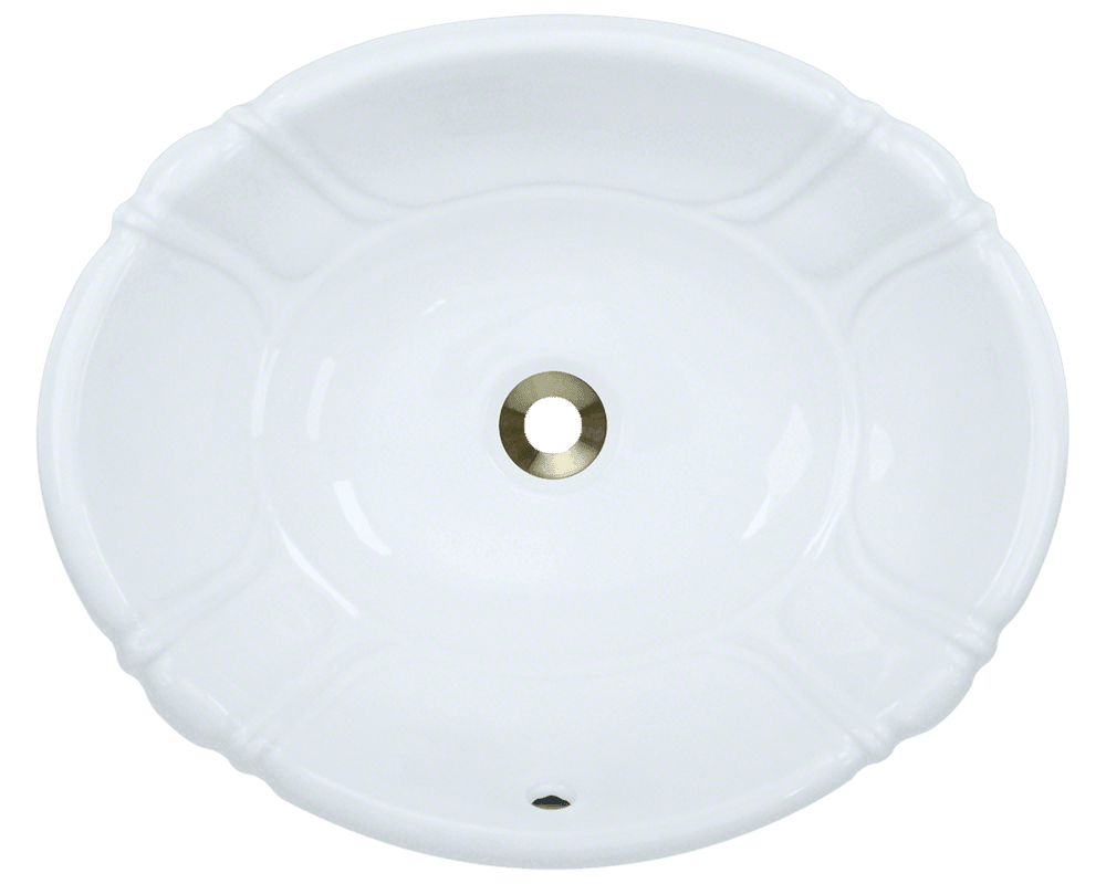 White  Vessel / Drop-In Porcelain Sink RM228