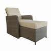 Wicker Club Chair and Ottoman - Gray