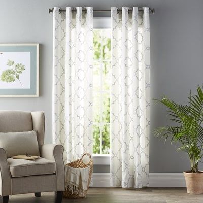 Winnett Geometric Semi-Sheer Grommet Curtain (Set of 2) B27- HS133