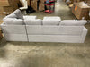 Beverly Fine Andes Furniture with Faux Leather Microfiber Sofa Set with Ottoman, Wood, Light Gray CA440