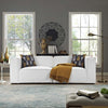 Mingle White 2 Piece Upholstered Fabric Sectional Sofa Set