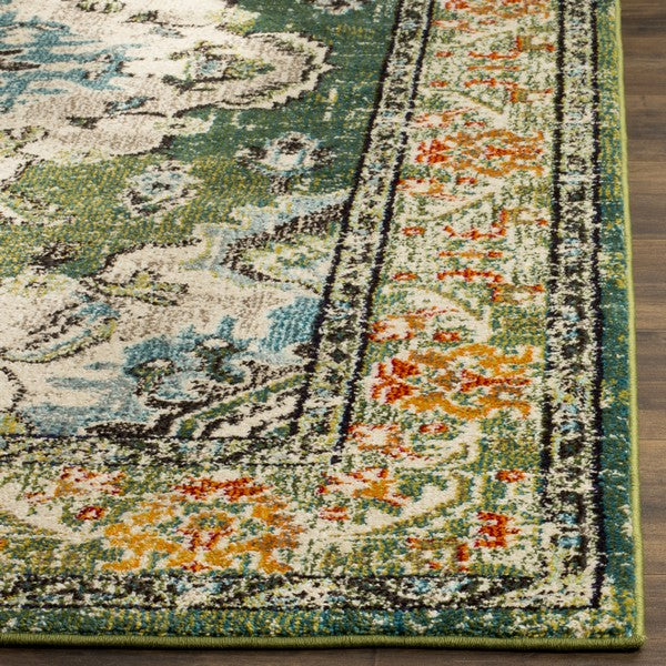 Monaco Forest Green/Blue 2'2" x 10' Runner Rug ERUG172
