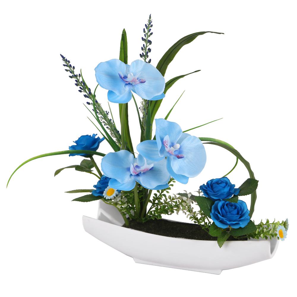 15" Artificial Orchids in Pot (#K3290)