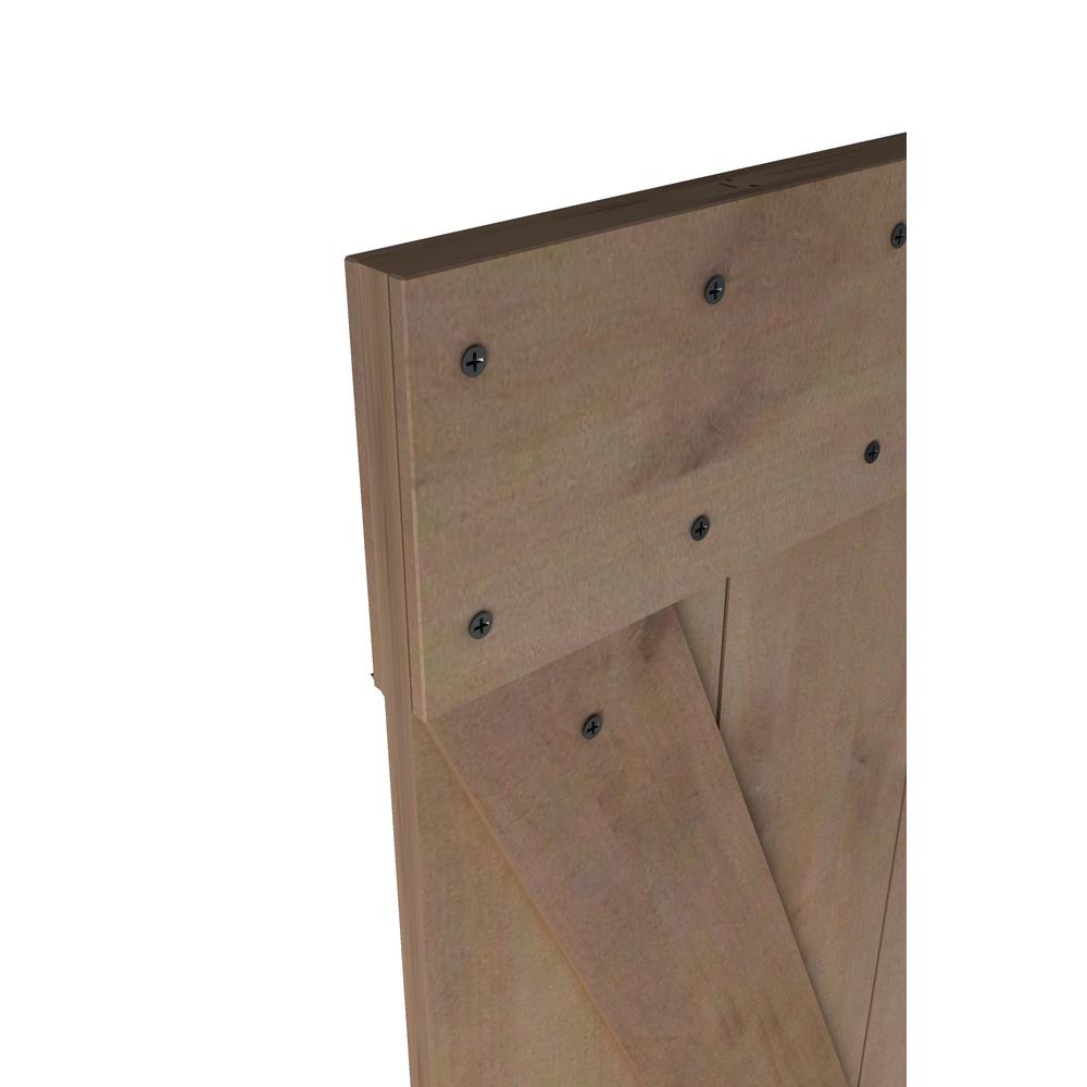 36" x 84" Vertical Slat Primed Wood Finish Sliding Barn Door, Knotty Alder (#K3229)