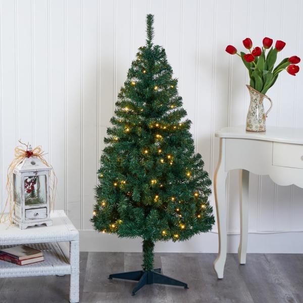 5' Pre-Lit Northern Tip Pine Artificial Christmas Tree with 150 Clear LED Lights (#K6829)