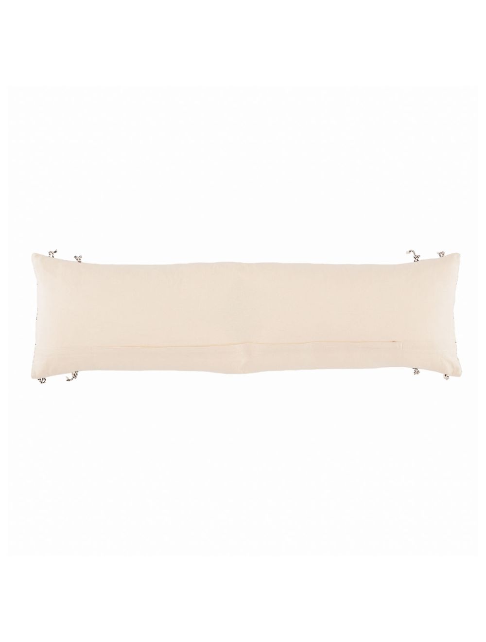 13 In x 48 In Zeliang Hand-Loomed Tribal Cream/ Black Lumbar Pillow