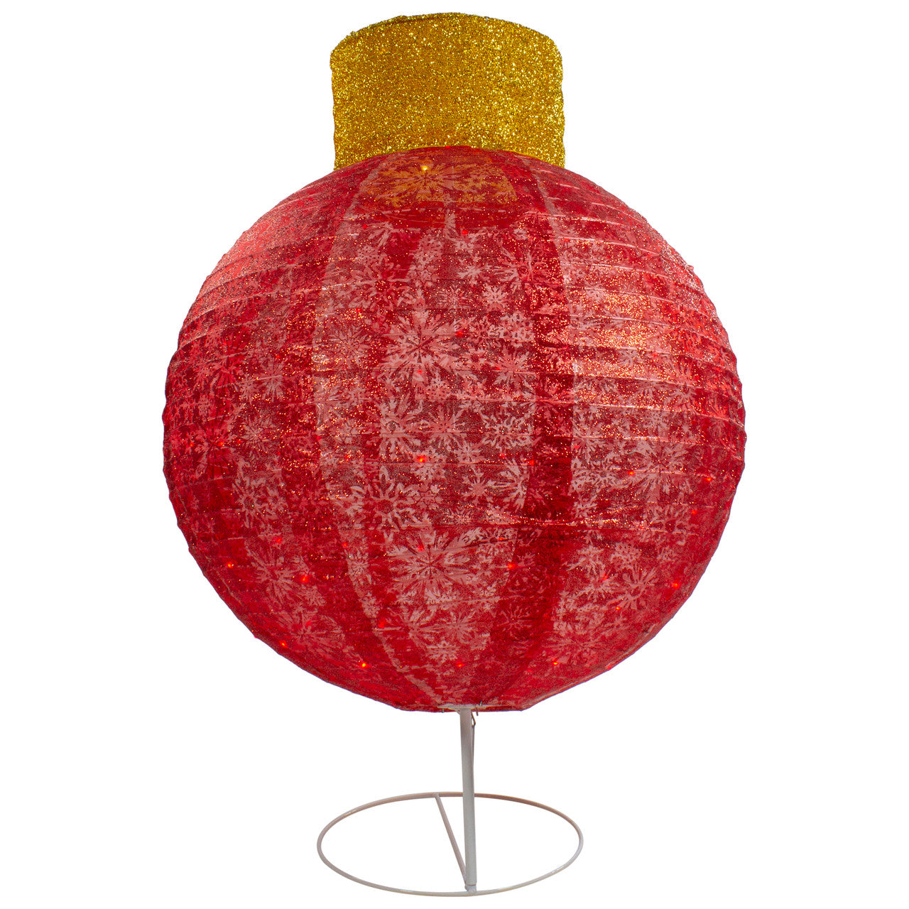 38" LED Lighted Twinkling Red Tinsel Ornament Outdoor Christmas Decoration