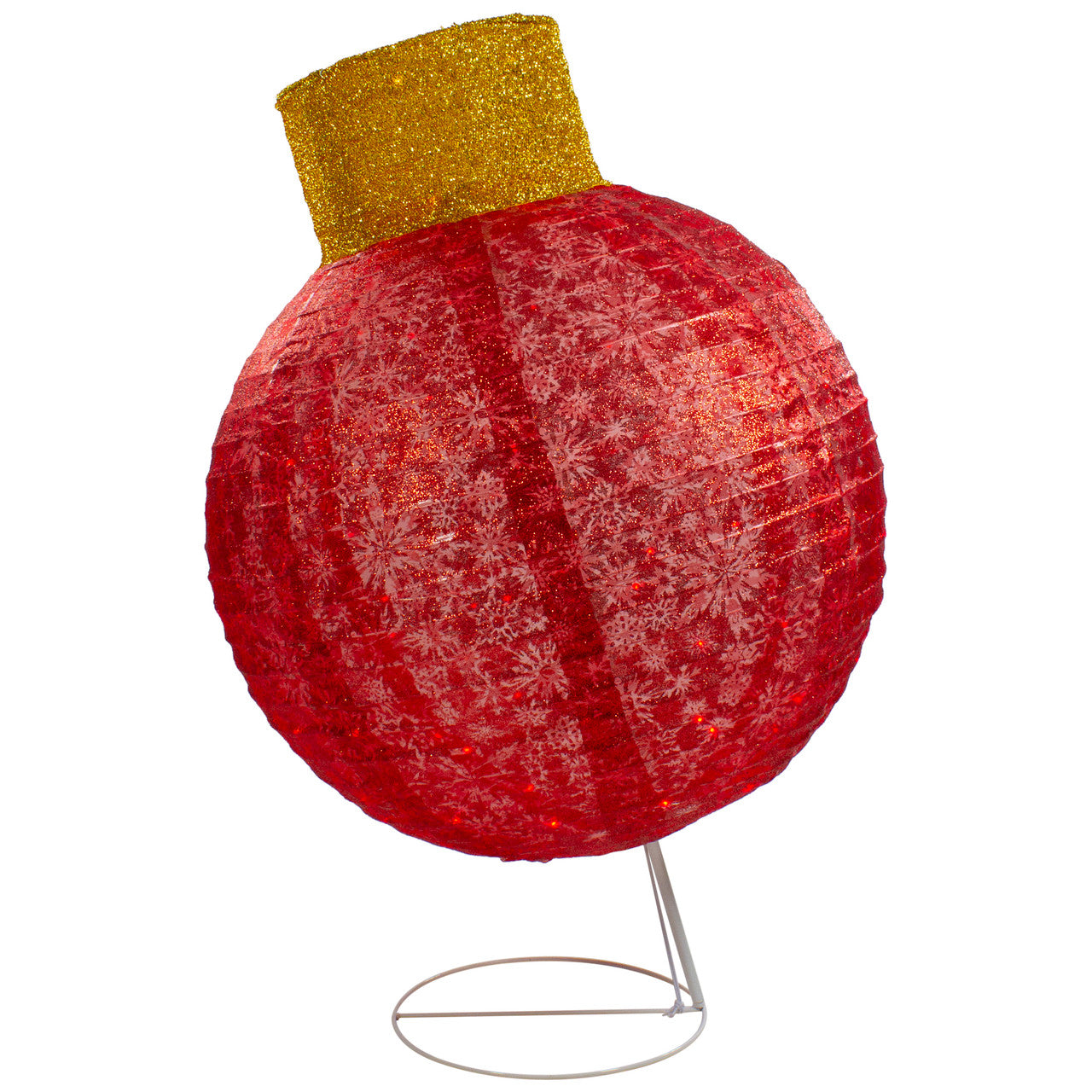 38" LED Lighted Twinkling Red Tinsel Ornament Outdoor Christmas Decoration