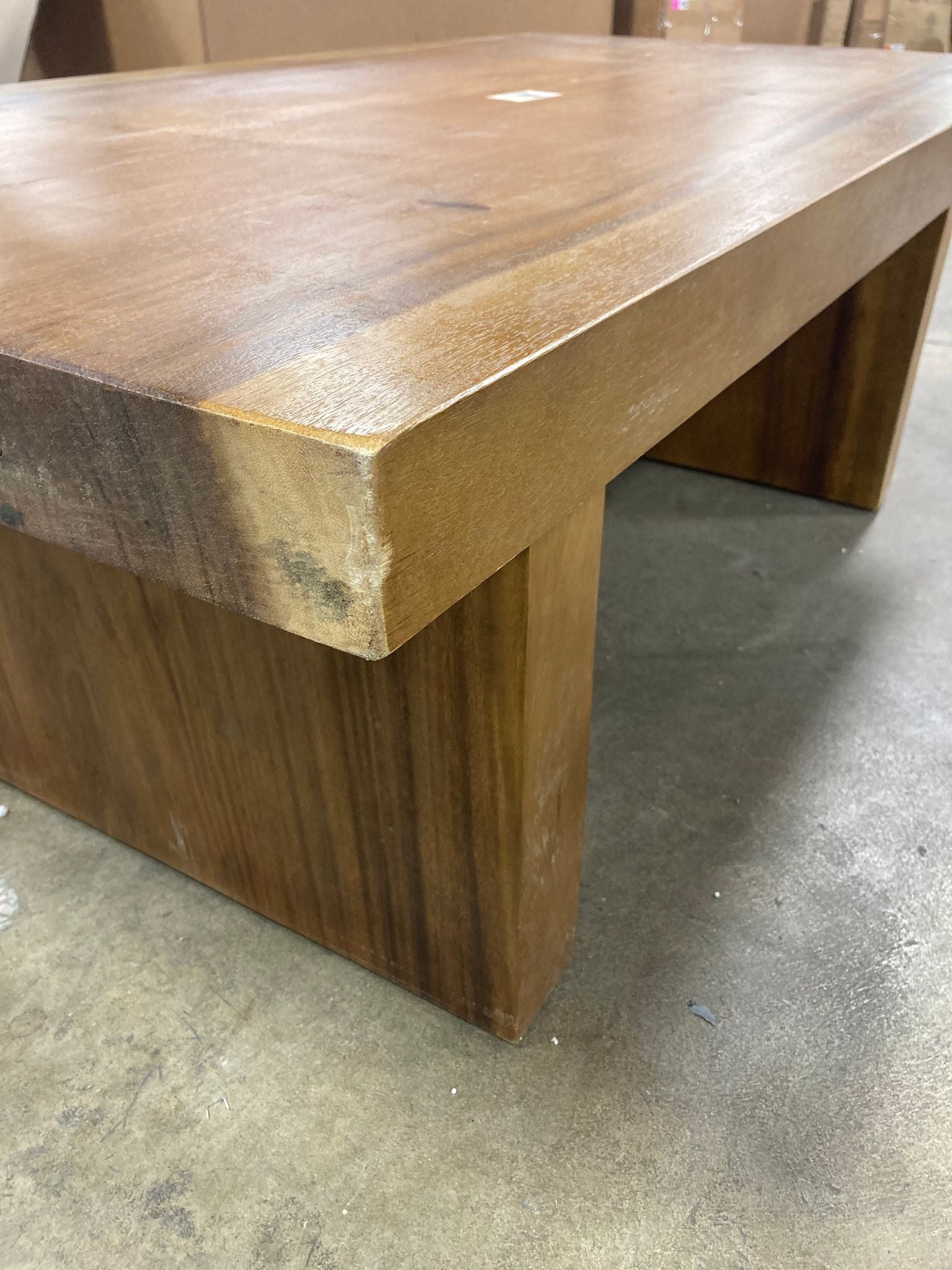 19 in. x 52 in. Brown Natural Wood Coffee Table