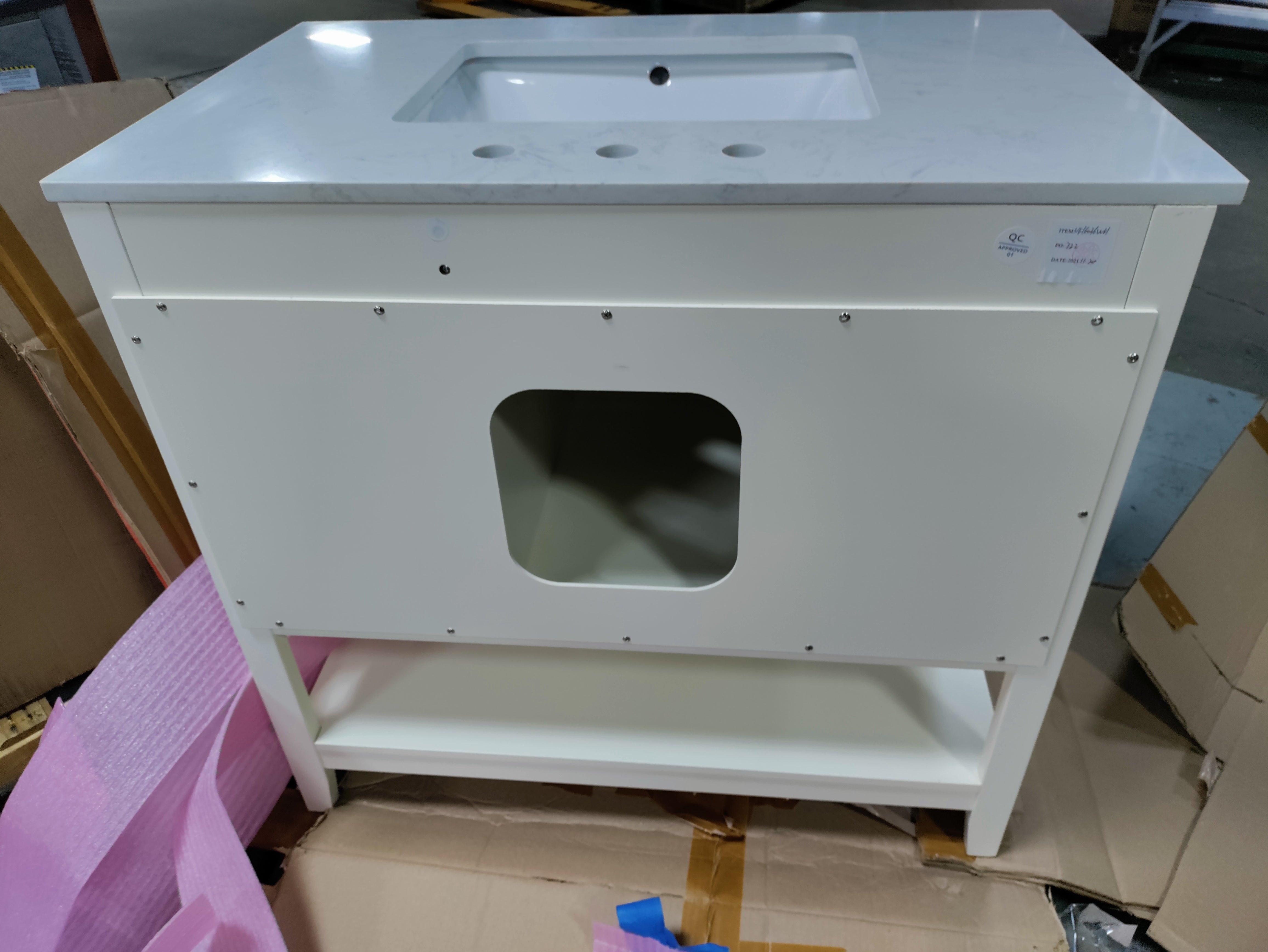 36 Inch Single Bathroom Vanity In White
