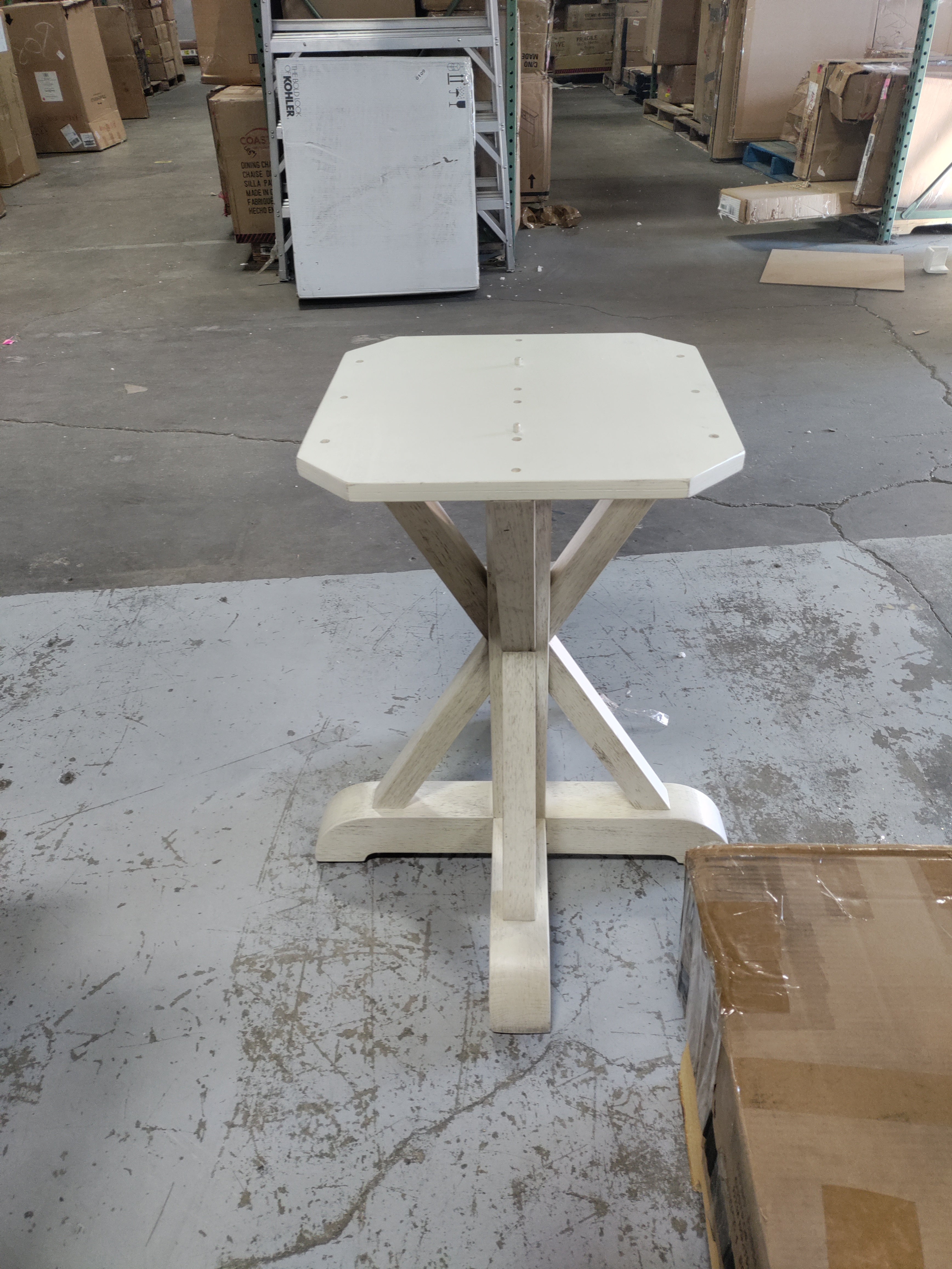 42'' Round Dining Table Sunbleached Ivory, (BASE ONLY)