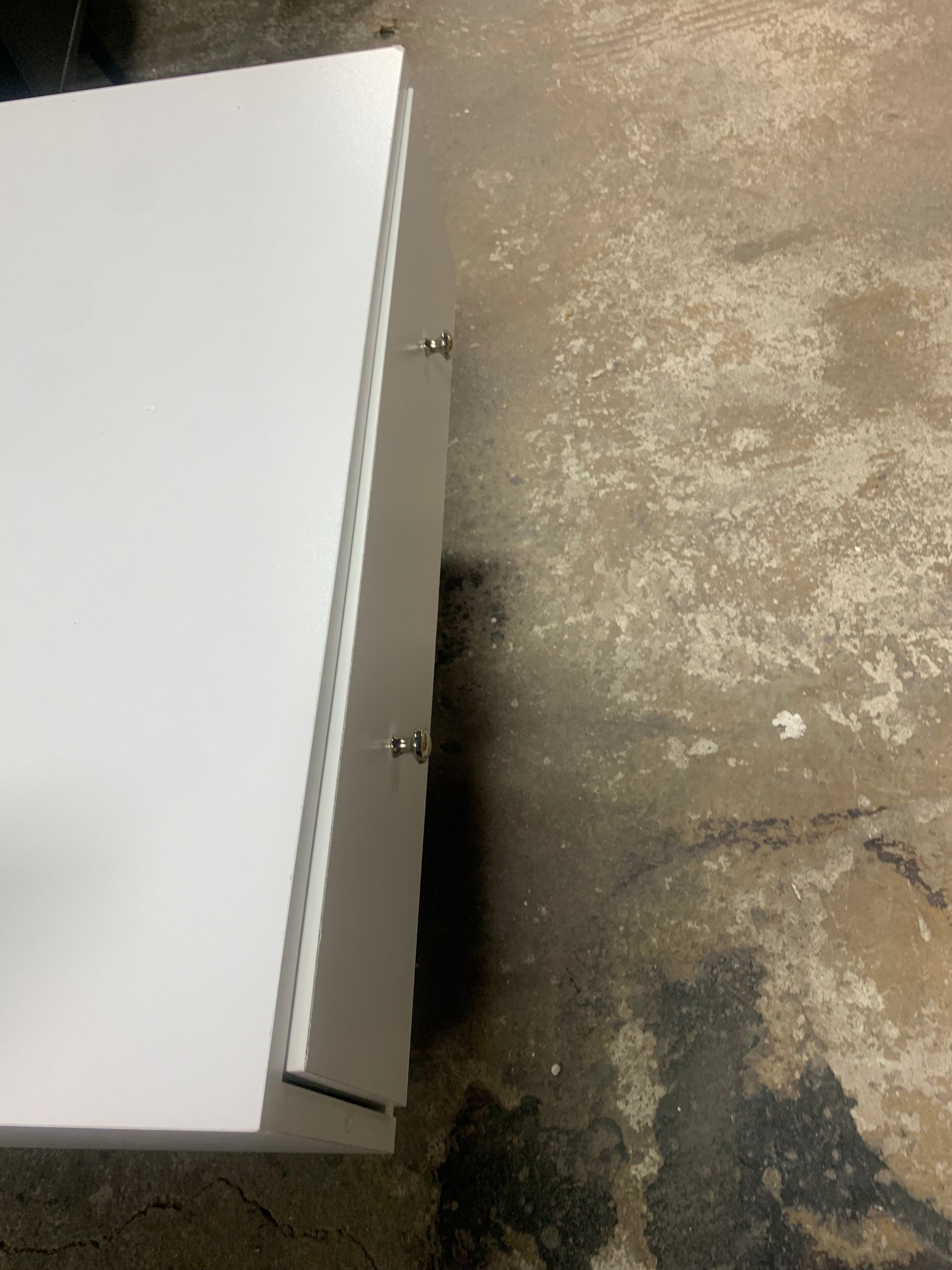 White/Walnut Madilynn Trestle Coffee Table with Storage